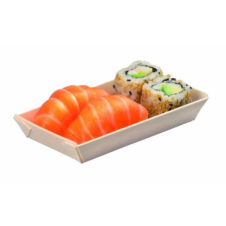 Packnwood Samurai Rectangular Wooden Dish, 100PK 210SAMBQ65